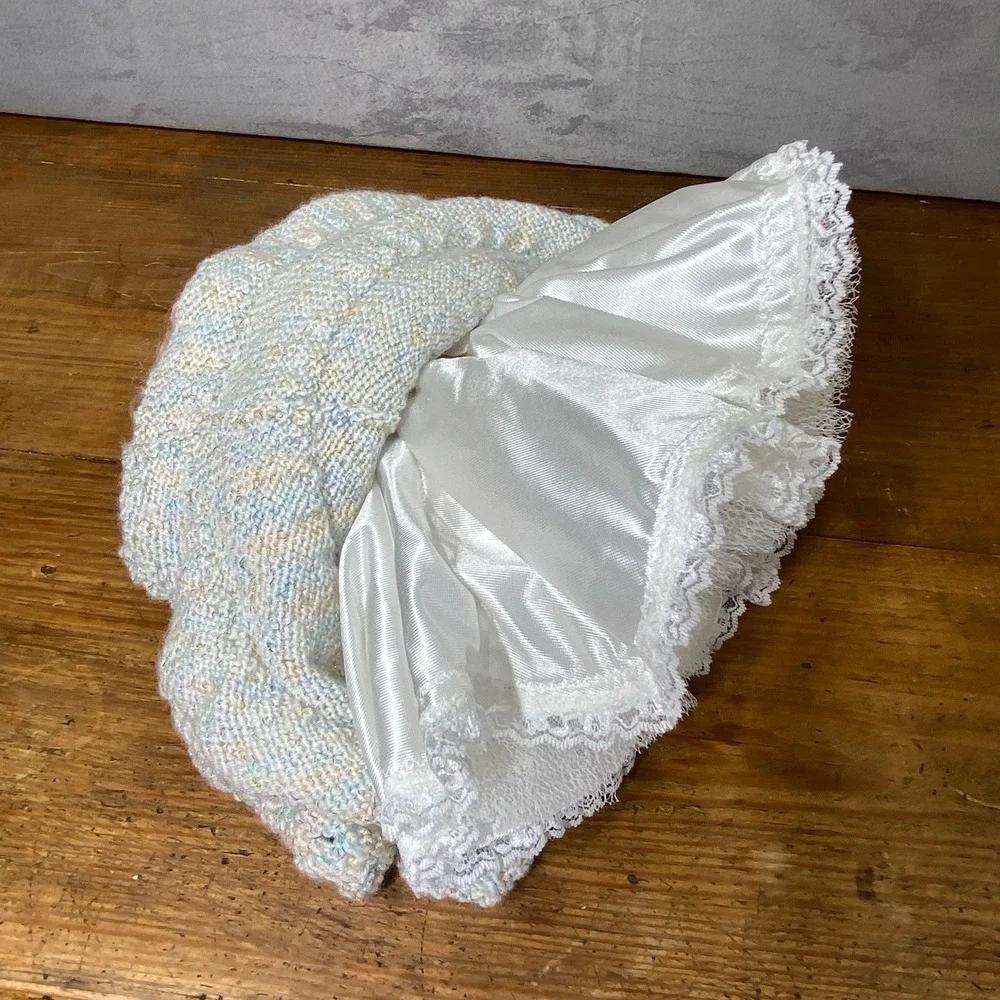 Vintage Barbie OOAK Handmade White Knit Crochet Ballgown Dress Petticoat 11 in